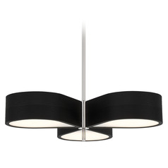 Side Step 3-Light LED Chandelier in Polished Nickel by George Kovacs