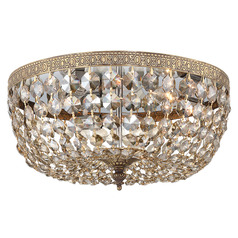 Crystorama Lighting Ceiling Mount Olde Brass Flushmount Light