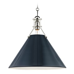 Painted No. 2 Pendant with Darkest Blue Shade by Hudson Valley Lighting