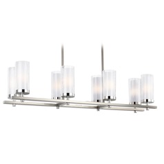Jonah Linear Chandelier in Satin Nickel  &  Chrome by Generation Lighting