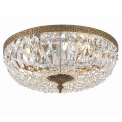 Crystorama Lighting Ceiling Mount Olde Brass Flushmount Light