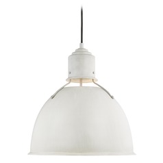 Huey 15-Inch Antique White Cord Hun Pendant by Visual Comfort Studio