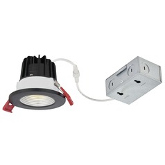 2'' LED Canless 8W Black/Spun Nickel Recessed Downlight 2700K 38Deg IC Rated By Recesso