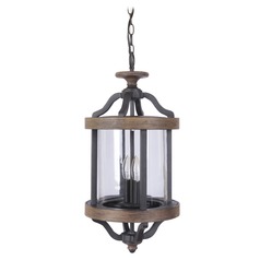 Ashwood Textured Black & Whiskey Barrel Outdoor Hanging Light by Craftmade Lighting