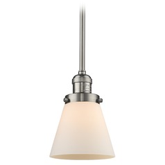 Small Cone Brushed Satin Nickel Mini Pendant by Innovations Lighting