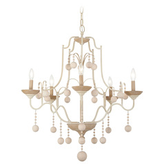 Colonial Charm White Wash & Sun Dried Clay Chandelier by Minka Lavery