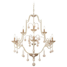 Colonial Charm White Wash & Sun Dried Clay Chandelier by Minka Lavery