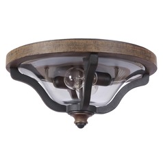 Ashwood Textured Black & Whiskey Barrel Flush Mount by Craftmade Lighting