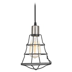 Gauge Mini Pendant in Graphite & Brushed Nickel by Progress Lighting