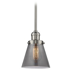 Small Cone Brushed Satin Nickel Mini Pendant by Innovations Lighting