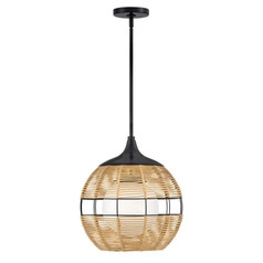 Maddox Outdoor Pendant in Black with Light Natural by Hinkley Lighting