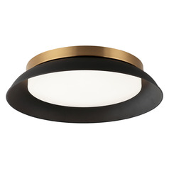 Matteo Lighting Finley Matte Black & Aged Gold Brass LED Flushmount Light
