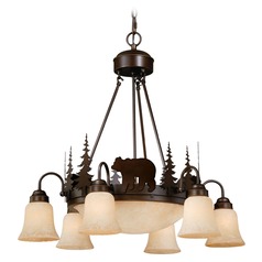 Bozeman Bronze Chandelier with Center Bowl by Vaxcel Lighting