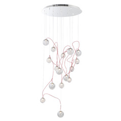 Et2 Bobble Polished Chrome LED Multi-Light Pendant with Globe Shade