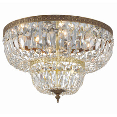 Crystorama Lighting Ceiling Mount Olde Brass Flushmount Light