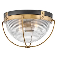 Crew Medium Flush Mount in Heritage Brass & Black by Hinkley Lighting