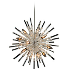 Allegri Crystal Sprazzo Polished Silver Pendant Light