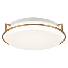 Matteo Lighting Brammerton Aged Gold Brass LED Flushmount Light