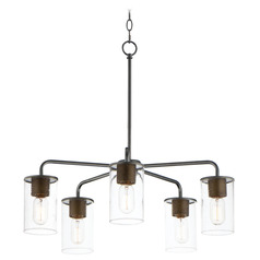 Maxim Lighting Sleek Antique Brass & Black Chandelier