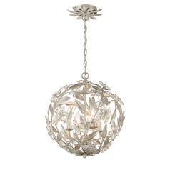 Marselle 4-Light Pendant in Antique Silver by Crystorama Lighting