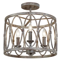 Patrice Semi-Flush Mount in Deep Abyss by Visual Comfort Studio