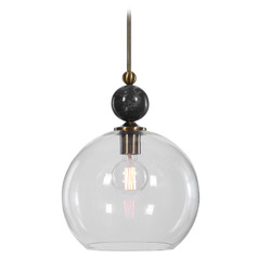 Mendota Oxidized Aged Brass Pendant Light by Uttermost Lighting