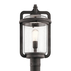 Seeded Glass Post Light Weathered Zinc Andover by Kichler Lighting