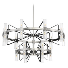 George Kovacs Mass Transit Brushed Nickel & Sand Coal Chandelier