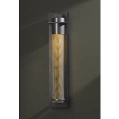 Outdoor Wall Light with Clear Glass in Burnished Steel Finish