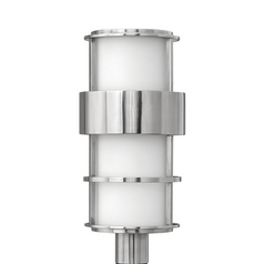 Modern Post Light with White Glass in Stainless Steel by Hinkley Lighting