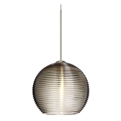 Besa Lighting Kristall Satin Nickel Mini-Pendant Light with Globe Shade