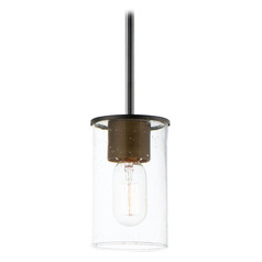 Maxim Lighting Sleek Antique Brass & Black Mini-Pendant Light with Cylindrical Shade