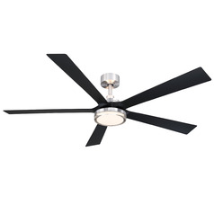 Fanimation Fans Torchaire 64 Brushed Nickel LED Ceiling Fan with Light