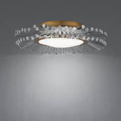 Benediction 15-In Crystal LED Flush Mount in Brass by Schonbek Beyond