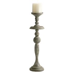 Bach Distressed Antiqued White Candle Holder by Cyan Design
