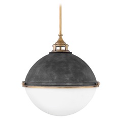 Fletcher Mid-Century Modern Pendant in Zinc by Hinkley Lighting