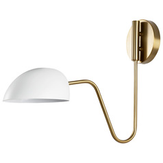 Trilby Wall Sconce in Burnished Brass & Matte White by Nuvo Lighting