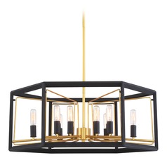 Sable Point 26-Inch Pendant in Black & Gold by Metropolitan Lighting