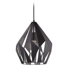 Carlton 1 Black & Silver Pendant by Eglo Lighting