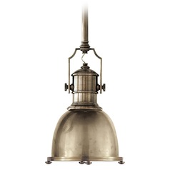 E.F. Chapman Country Industrial Pendant in Nickel by Visual Comfort Signature