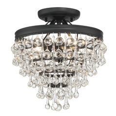 Crystorama Lighting Calypso Matte Black Semi-Flushmount Light