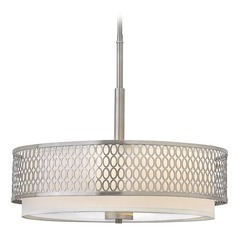 Jules 21-Inch Drum Pendant in Brushed Nickel by Fredrick Ramond