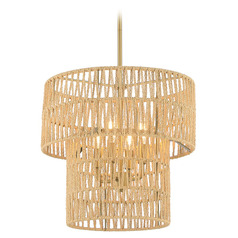 Bungalow Heaven Soft Brass Pendant by Minka Lavery