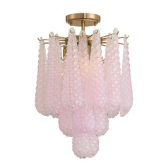 Ollie 4-Light Semi-Flush in Aged Brass & Blush by Crystorama Lighting