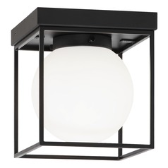 Squircle Black Semi-Flush Mount by Matteo Lighting