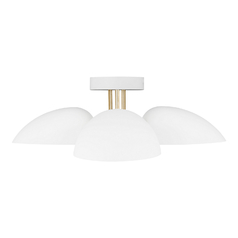 ED Ellen-DeGeneres Jane 24-Inch Matte White & Brass Semi-Flush Mount by Visual Comfort Studio