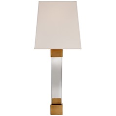 E.F. Chapman Edgar Sconce in Antique Brass & Crystal by Visual Comfort Signature