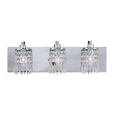 Modern Bathroom Light with Clear Glass in Polished Chrome Finish