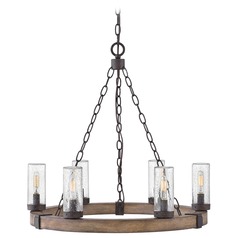 Sawyer 6-Light Sequoia & Iron Rust Outdoor Chandelier by Hinkley Lighting