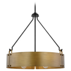 Halter Matte Black & Natural Brass Pendant by Nuvo Lighting